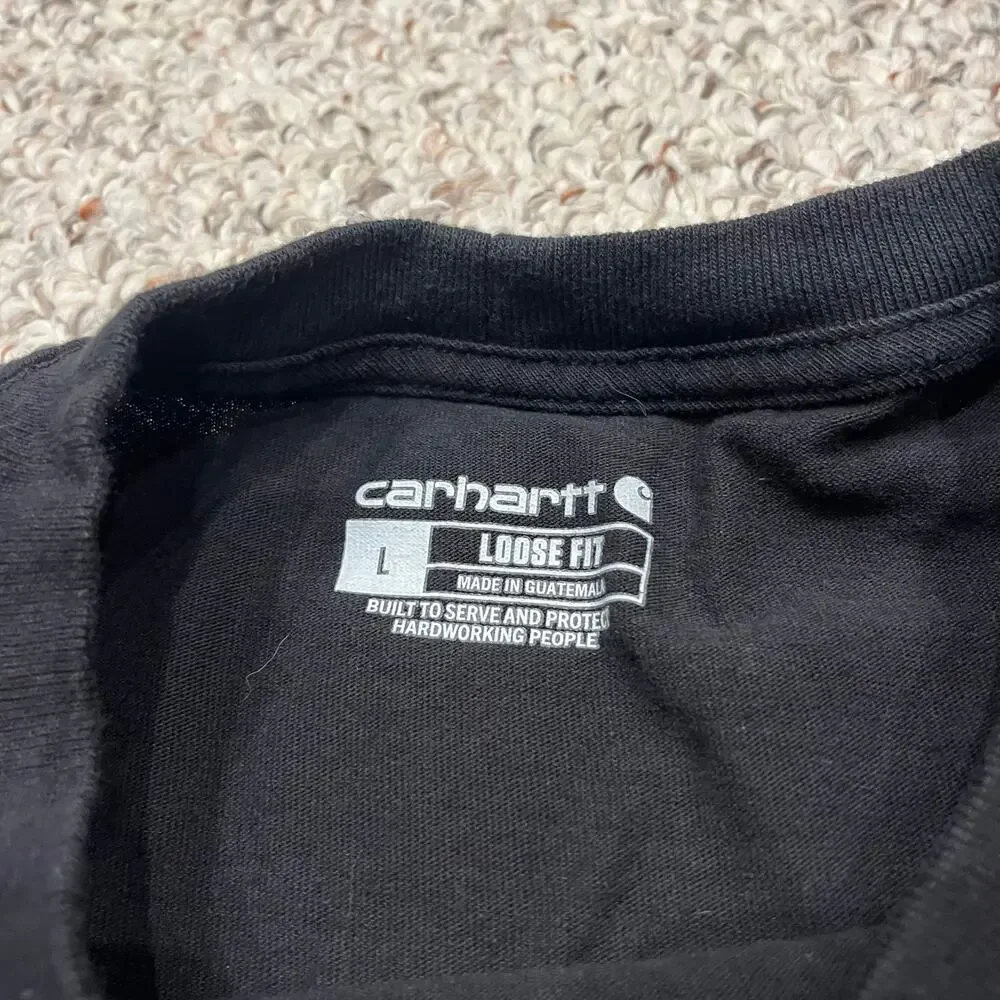 Carhartt Men's Short Sleeve Tee Sz L Loose Fit Dark Gray Cotton Workwear